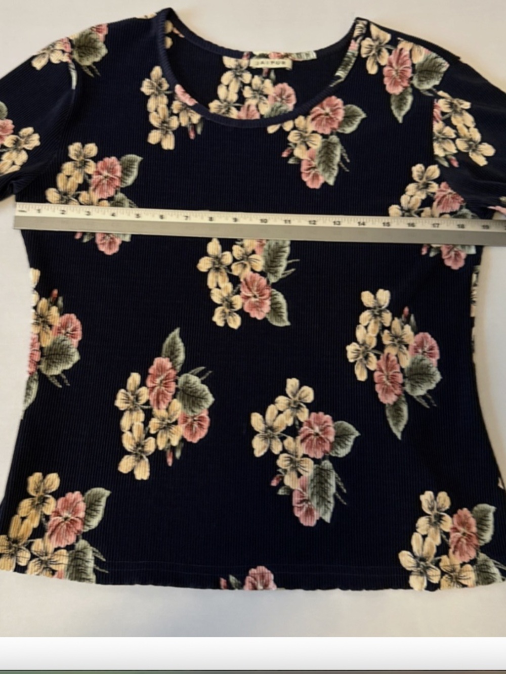 Jaipur Floral On Black Tee View 5